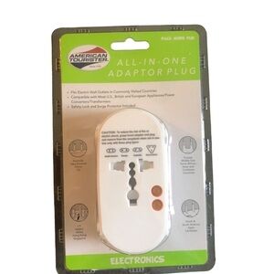 American Tourister All In One Adaptor Plug Travel Wall Outlet Converts European